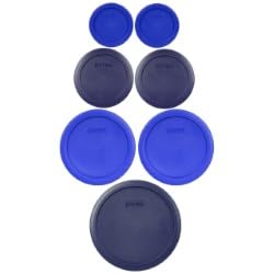 Pyrex Food Storage Plastic Replacement Lid Set (Cobalt Blue, Dark Blue)