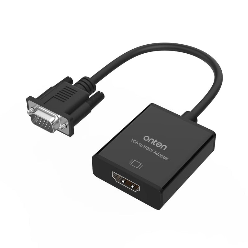 ONTEN VGA to HDMI, 1080P VGA to HDMI Adapter (Male to Female) for Computer, Desktop, Laptop, PC, Monitor, Projector, HDTV with Audio Cable and USB