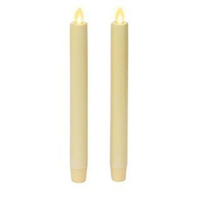 Luminara Flickering Flameless Ivory Taper Candles - Warm LED Light Flame - 2 AA Battery Operated Decor for Dining Room Table Centerpieces,