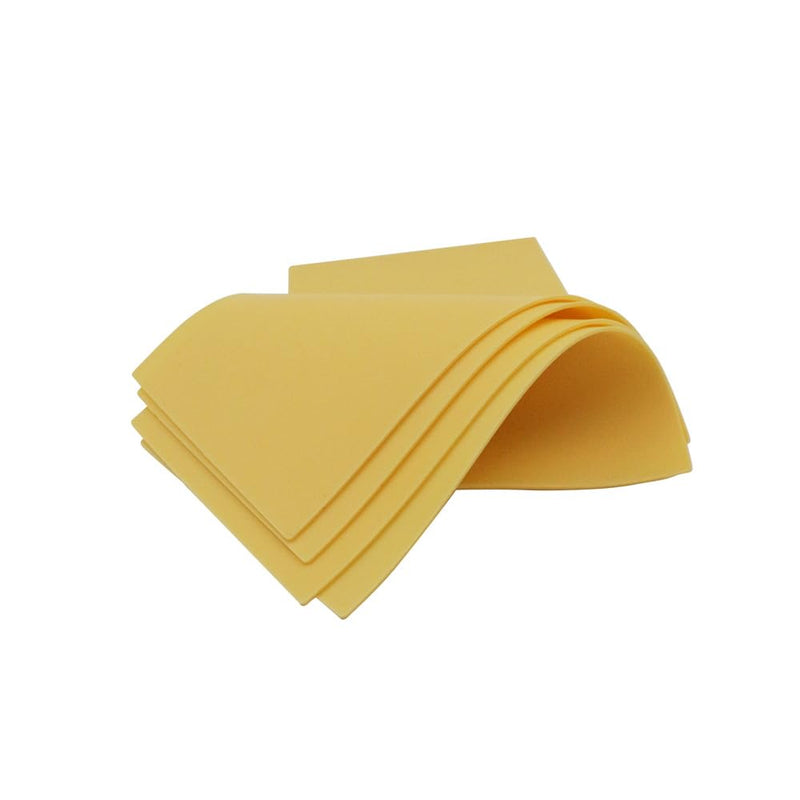 Practice Skin 5Pcs 8" x 12" Large Size Blank Silicone Double Sides Reelskin Fake Skins Soft Practicing Thick 3mm for Beginners Artists (Yellow)