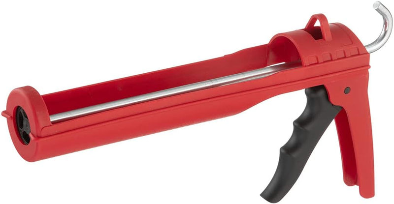 INTERTOOL Caulking Silicone Gun with 10 oz. Tube & 10:1 Thrust Ratio – Drip-Free Lightweight Hand Caulk Gun Tool with Durable Plastic Body, Smooth