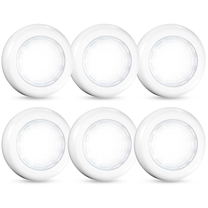 Tap Light 6 Pack Portable LED Puck Touch Night Lights - Battery Operated Under Cabinet Lighting for Kitchen, Closet, Classroom, Indoor & Outdoor