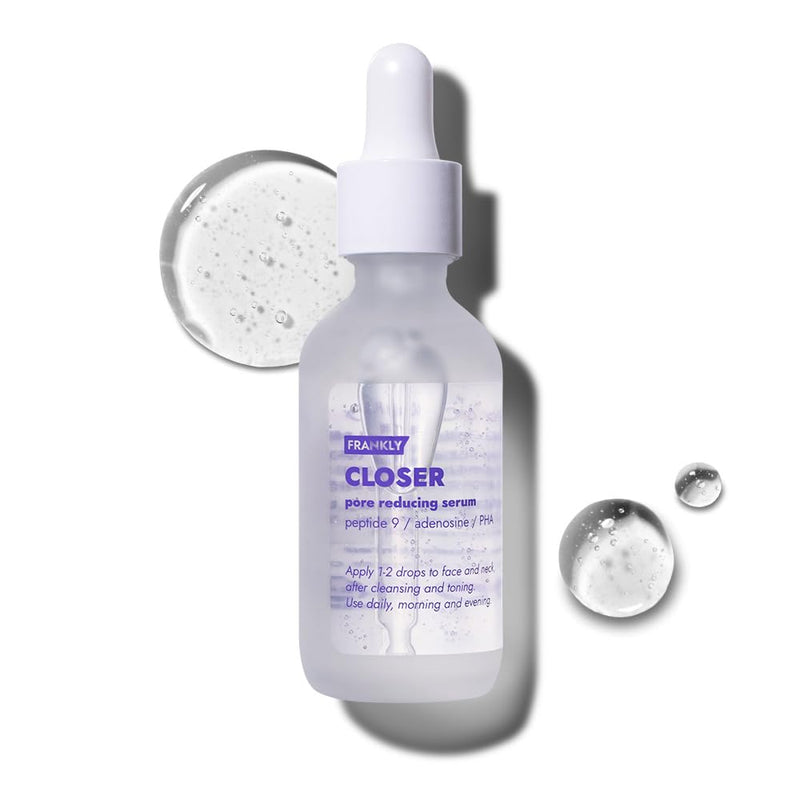 FRANKLY Closer Serum Jumbo | Pore Minimizer Serum | 2.03 fl oz | 9 Peptides, Vegan Collagen, Adenosine, PHA | Korean Pore Minimizer for Glass