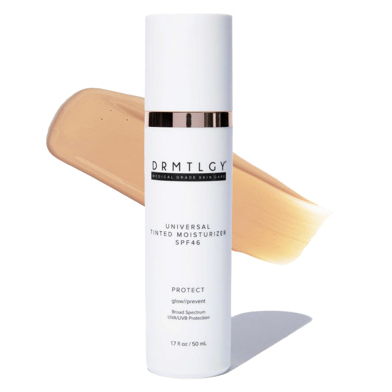 DRMTLGY Universal Tinted Moisturizer SPF 46 | Dewy Tinted Sunscreen 1.7 Fl Oz (Pack of 1) Dewy
