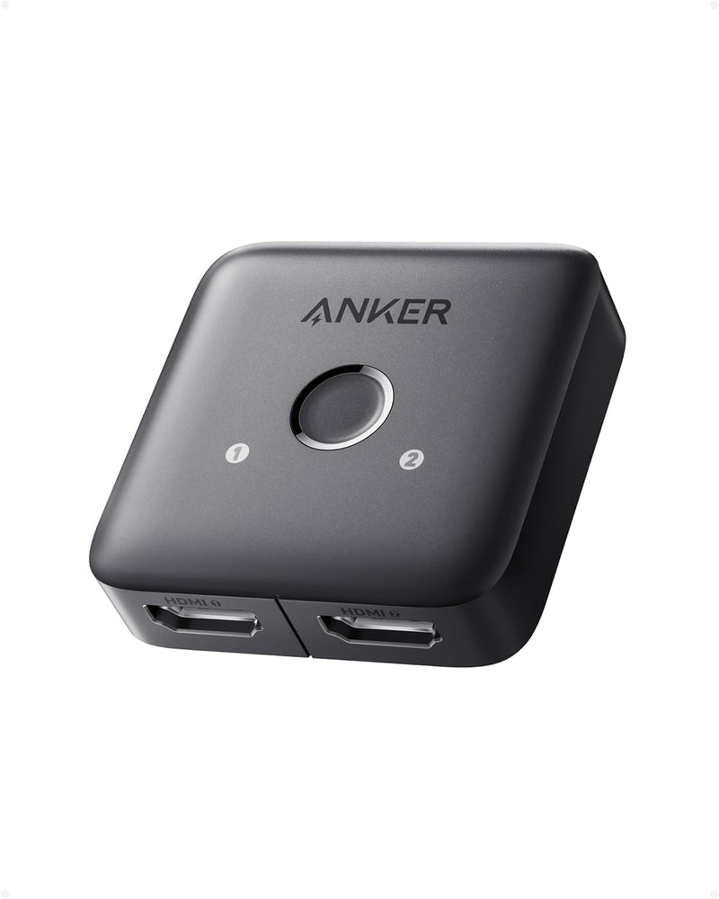 Anker HDMI Switch, 4K@60Hz HDMI Switcher, 2 in 1 Out with Smooth Finish, Supports HDR, 3D, Dolby, Compatible with Laptops, PC, Xbox Series, PS5 /