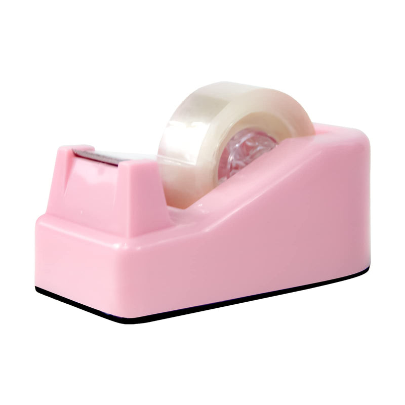 1Pcs Desktop Tape Dispenser Adhesive Roll Holder with Weighted Nonskid Base, Pink (Tape not Included) 1 Pack Pink