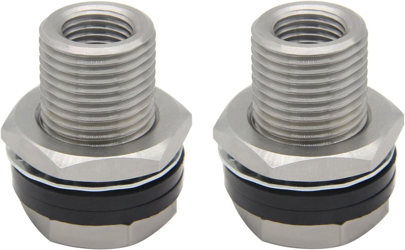 Stainless Steel Bulkhead Fitting 1/4" NPT Female Bulked Coupler Thru-Bulk Tank Fitting Connector (Pack of 2)