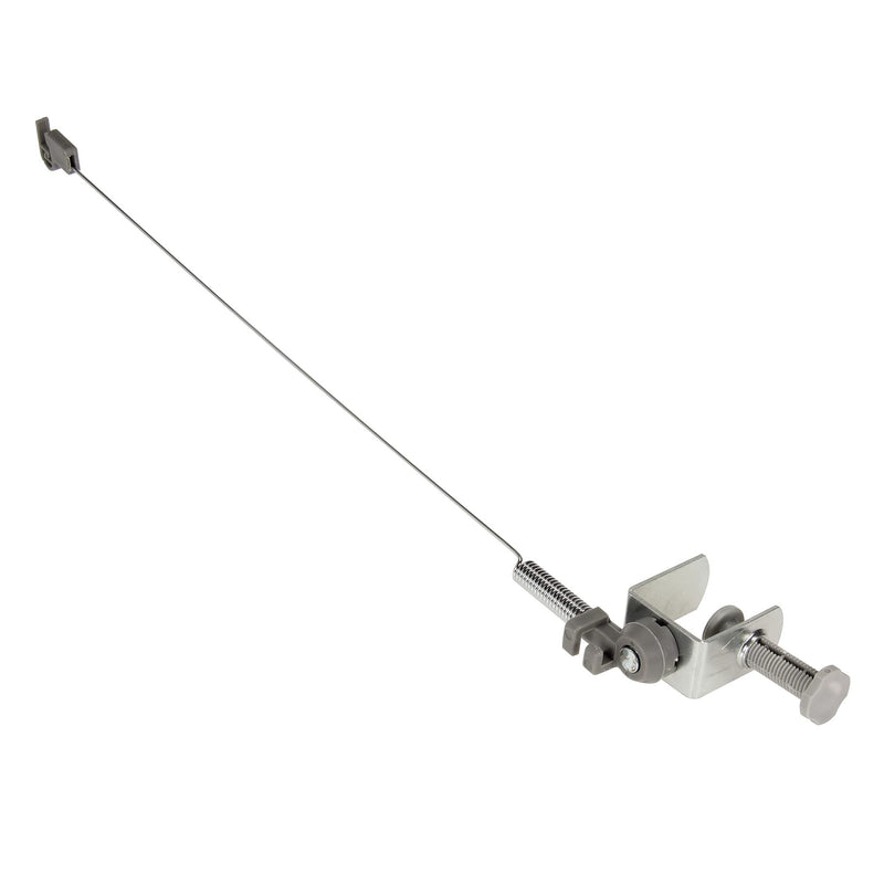 Household Essentials Clamp-On Iron Cord Minder for Ironing Boards, Flexible 20" Spring Wand, Right or Left Hand Use, Silver