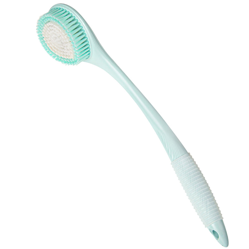 BEDELITE Back Scrubber for Shower, Long Handle 16.4 Inches, Blue, 1 Pack | Soft Back Brush for Shower, Exfoliating Scrubber, Non-Slip Curved Long