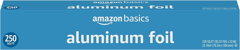 Amazon Basics Aluminum Foil for Everyday Use, Cooking and Wrapping, 250 Sq Ft, Pack of 1 (Previously Solimo) 250 Sq Ft (Pack of 1)