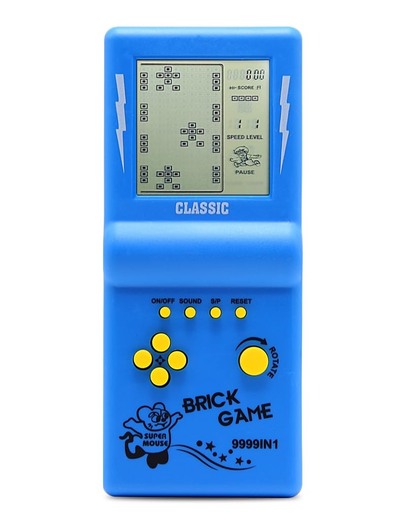 HLF 3.5-inch Large Screen Retro Brick Game Console for the 80s/90s Building Block Racing/Tank Game Built-in 23 Classic Games Nostalgic Puzzle