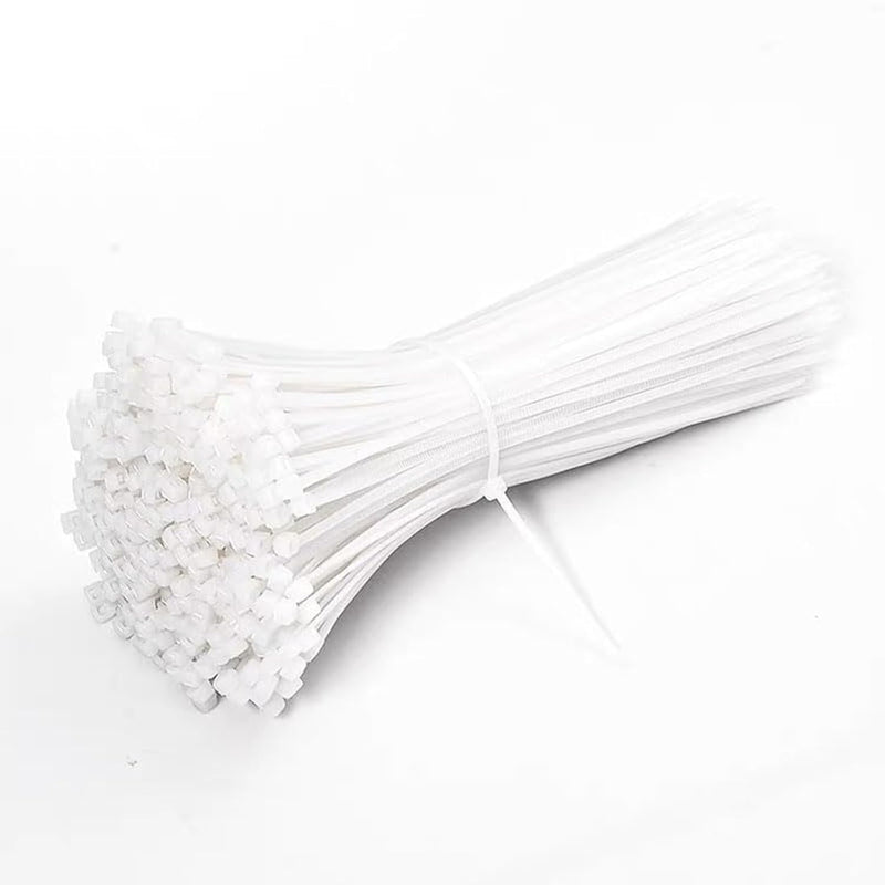 500PCS 8 inch zip ties clear, 40lb Strength, width 0.14 inches ,UV Resistant Strong Nylon Cable Ties,Nylon Cable Wire Ties,Heavy Duty White, for