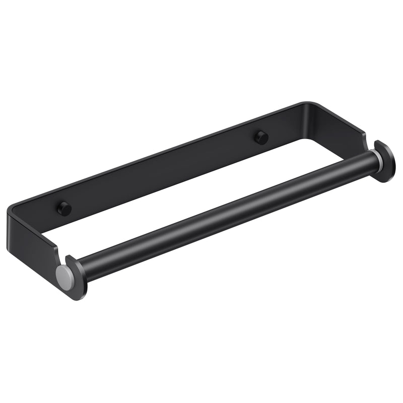 Aheucndg Under Cabinet Paper Towel Holder, Black | Self Adhesive, Wall Mount, for Kitchen or Bathroom, Paper Towel Rack Black 1pack