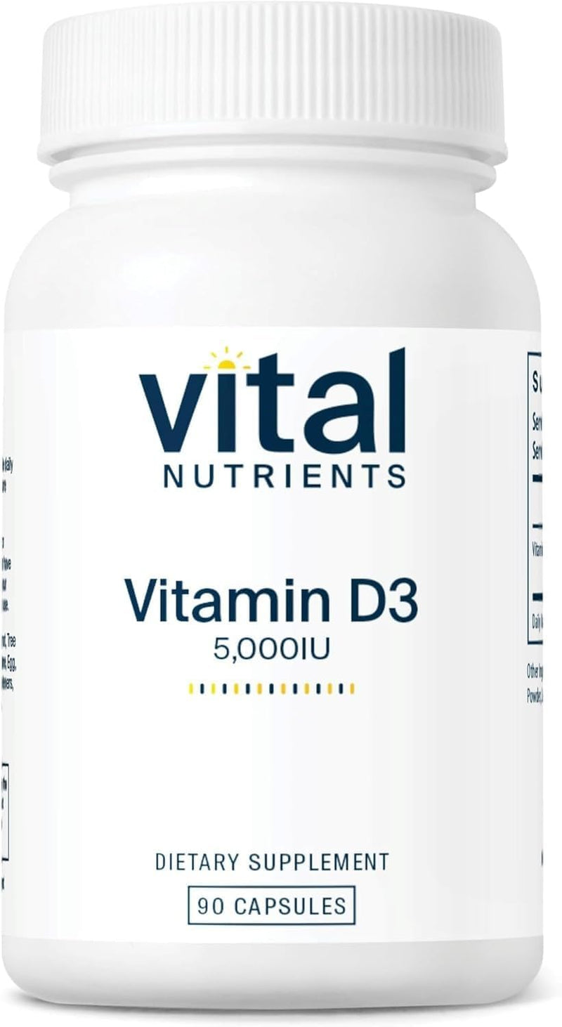 Vital Nutrients Vitamin D 5000 IU - Vitamin D3 Supplement - Healthy Bones, Teeth, Muscles*- Cellular & Immune Function - Calcium Absorption -
