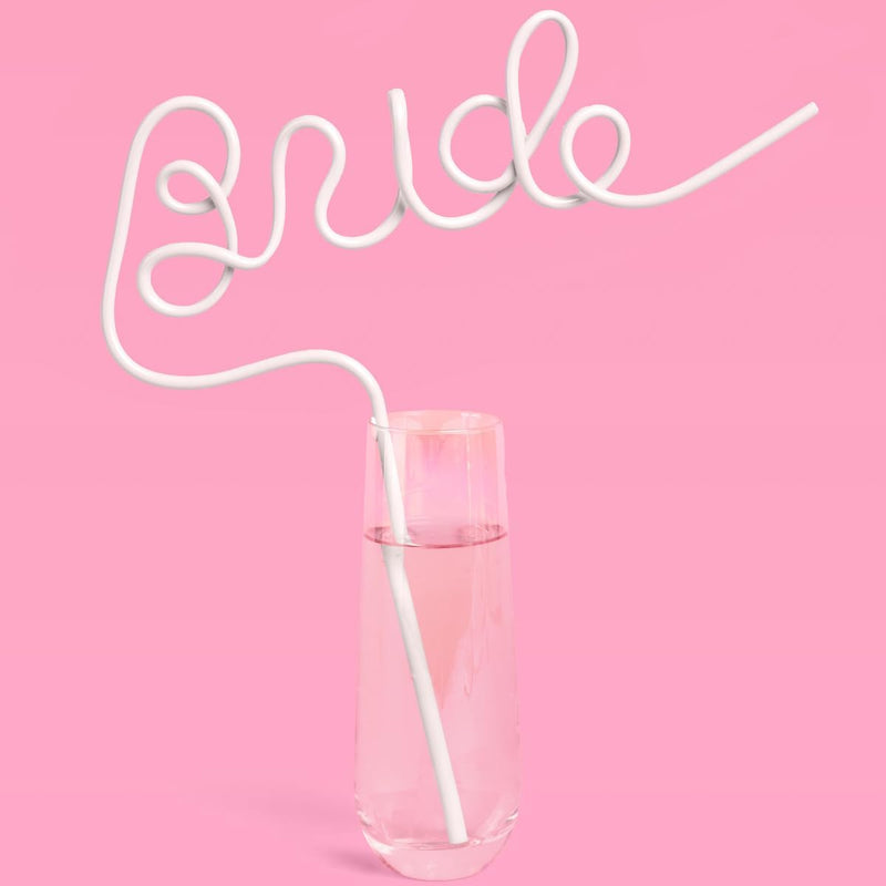 Xo, Fetti Bachelorette Party XL White Bride Straw | Bridal Shower Party Decorations | Bride to Be Gift