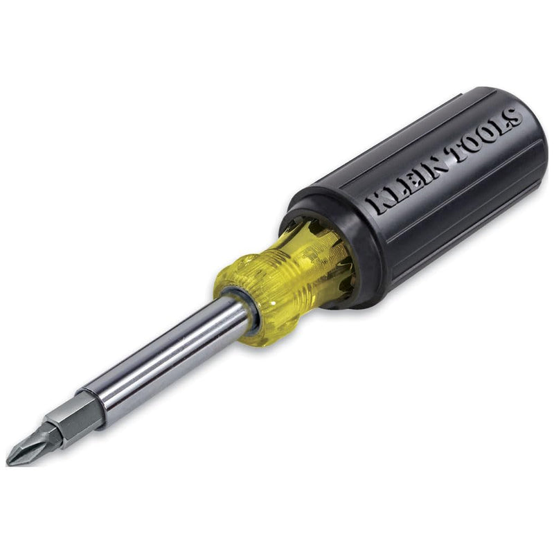 Klein Tools 32500 11-In-1 Screwdriver / Nut Driver Set, 8 Bits (Phillips, Slotted, Torx, Square), 3 Nut Driver Sizes, Cushion Grip Handle