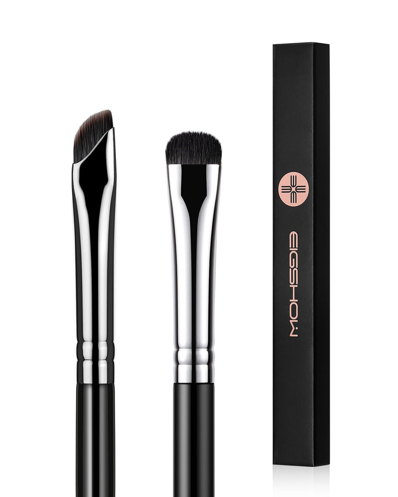 EIGSHOW Eyeshadow Smudge Brush & Eyeliner Brush, High-End Precision Eye Makeup Tools for Blending Cat Eye, Winged Liner (E865&E806) Black+E806