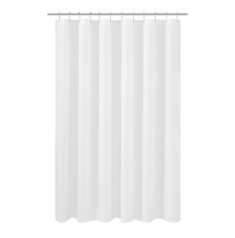 N&Y HOME Longer Shower Curtain Liner Fabric 72 x 75 inches, Hotel Quality, Washable, White Spa Bathroom Curtains with Grommets, 72x75 White 72"W x