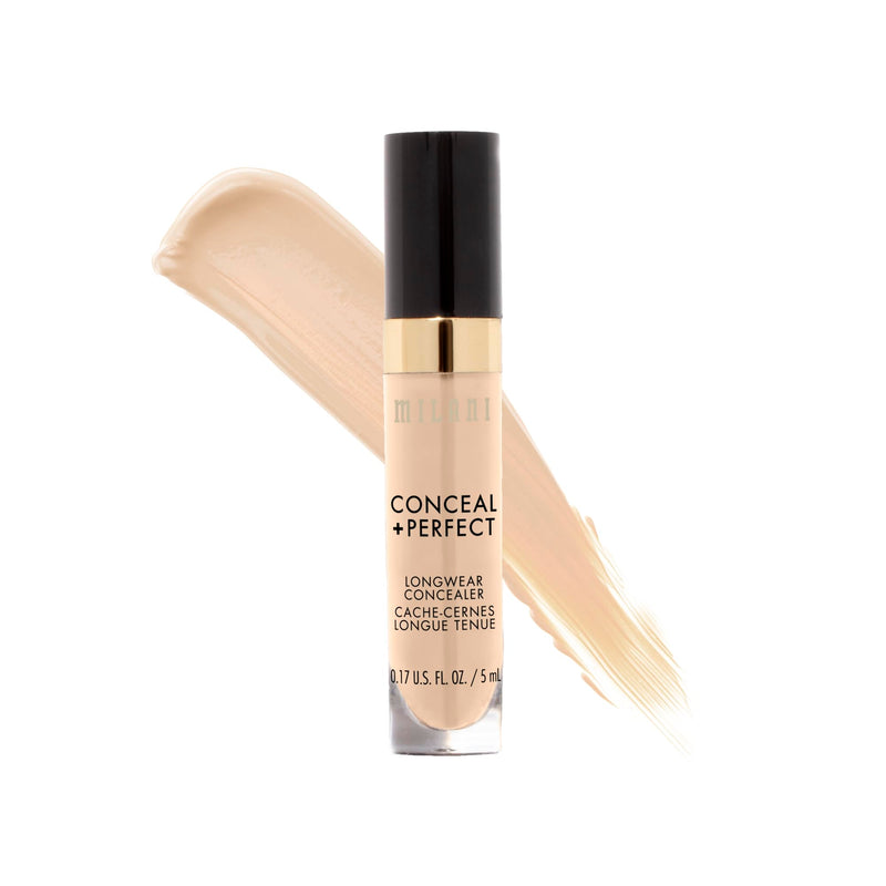 Milani Conceal + Perfect Longwear Concealer - Light Nude (0.17 Fl. Oz.) Vegan, Cruelty-Free Liquid Concealer - Cover Dark Circles, Blemishes &