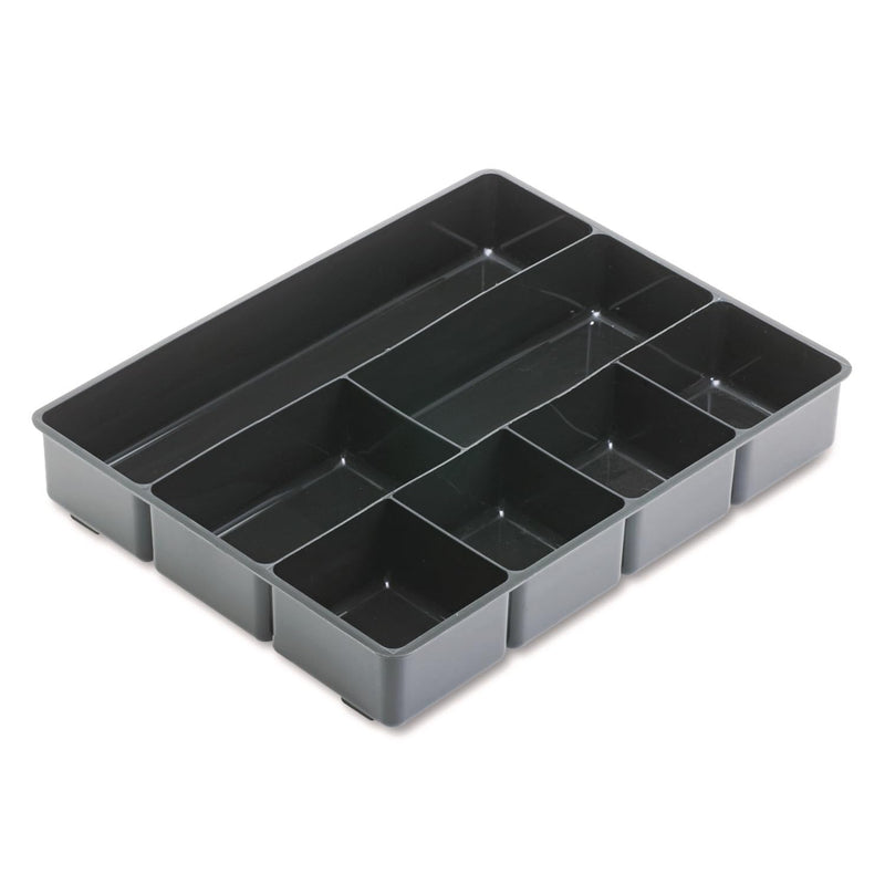 Rubbermaid Extra Deep Desk Drawer Director Tray, Plastic, 11.875 x 15 x 2.5 Inches, Black 7 Section