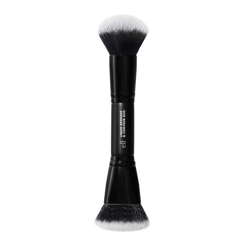E.L.F. Liquid Bronzer & Contour Duo Brush, Silky Highly Pigmented Formula with Dual-Ended Makeup Brush, Synthetic Bristles, 100% Vegan and