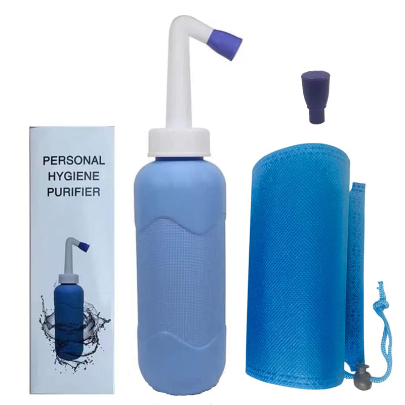 Portable Travel Bidet Handheld Bottle -17oz(500ml) for Personal Cleansing Extended Nozzle - Personal Hygiene Care Toilet Bidet Spray -with Storage