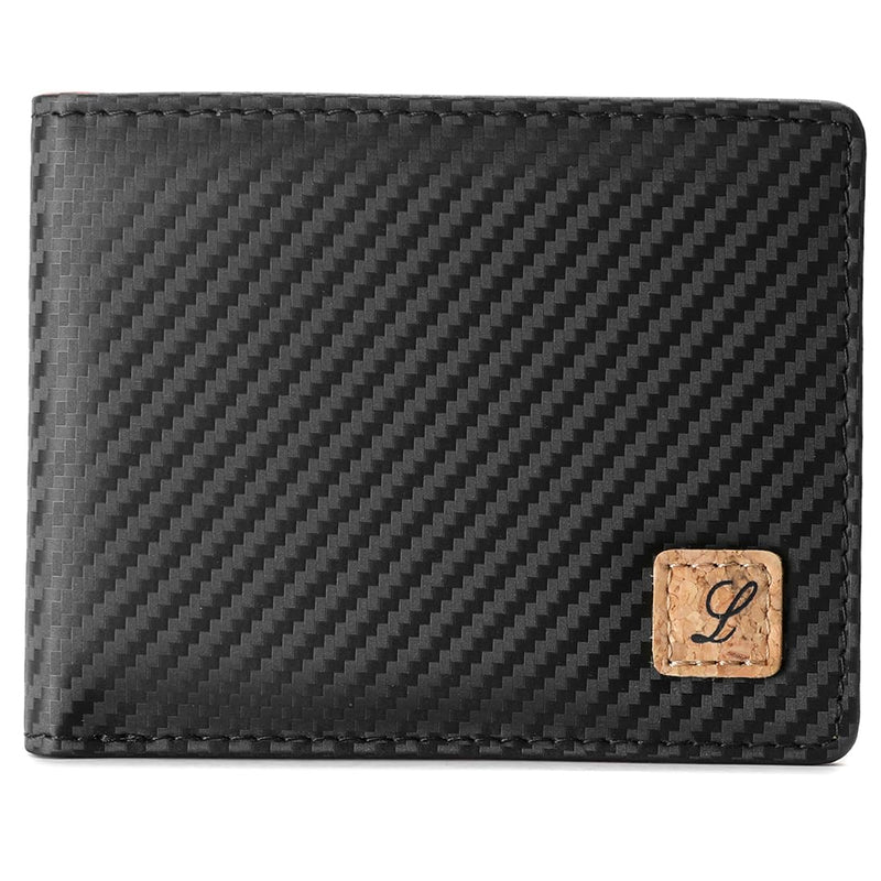 Lanyani RFID Wallets Bifold Simple A-A-Carbon Fiber Black