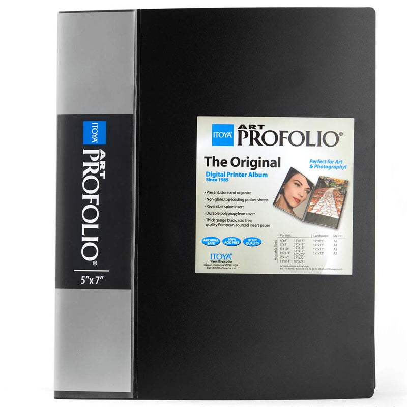 Itoya Art Portfolio 5 x 7 inches Storage Display Book, 24 Sleeves for 48 Views