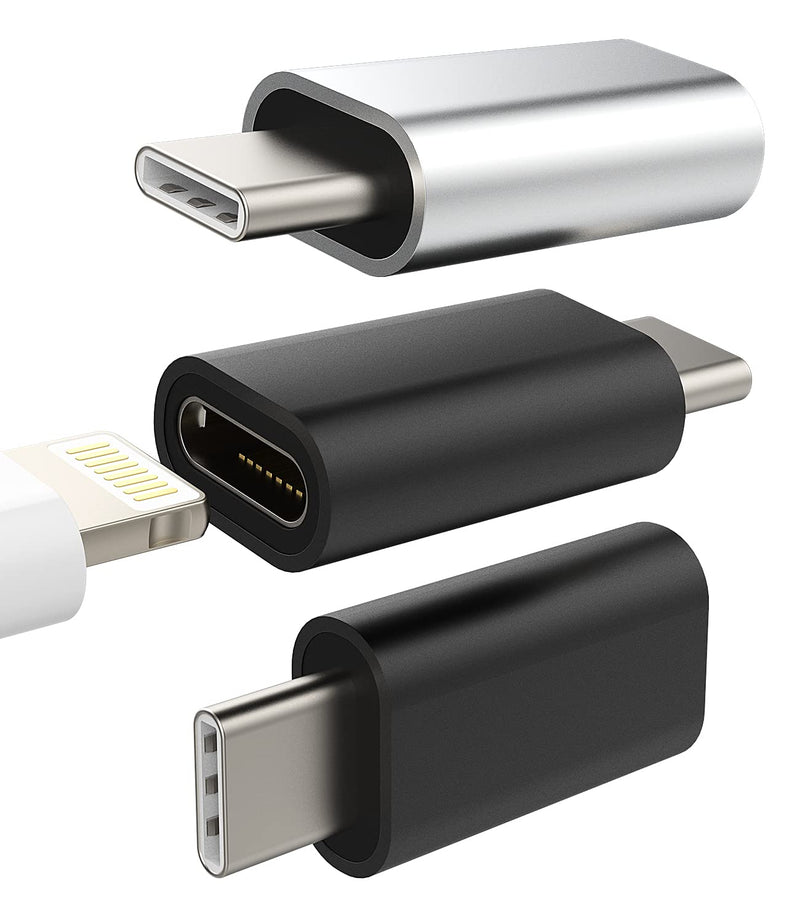 3 Pack USB C Male to Lightning Female Adapter, Compatible with iPhone 12, 11 Pro Max, iPad Air, Samsung Galaxy Note S20, S21 - DURABLE & CONVENIENT