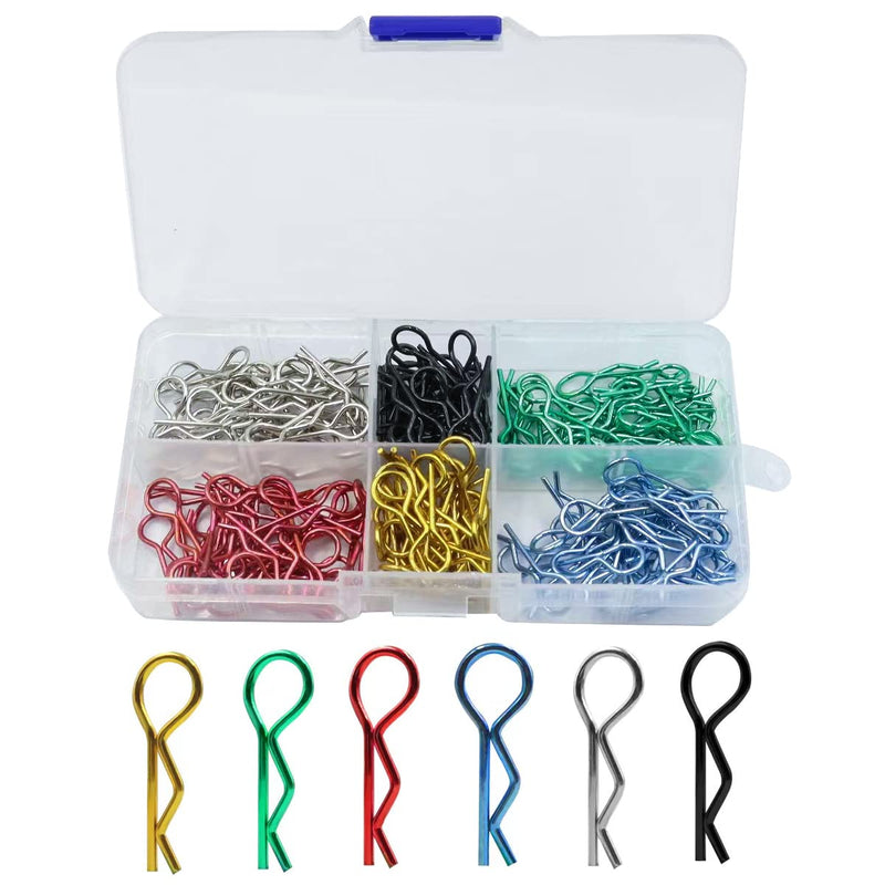 180pcs Universal RC Body Clips Car Clips Steel R Clips Stainless Steel for All 1/8 1/10 1/12 Scale Traxxas Redcat HPI Himoto HSP Exceed RC Car