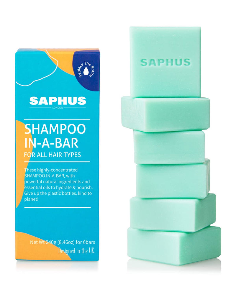 6Pcs Sulfate-Free Shampoo Bars for Dandruff & Oily Hair Control - Natural Solid Shampoo Soap Set (8.46oz Travel Size) - Vegan, Cruelty-Free Hair
