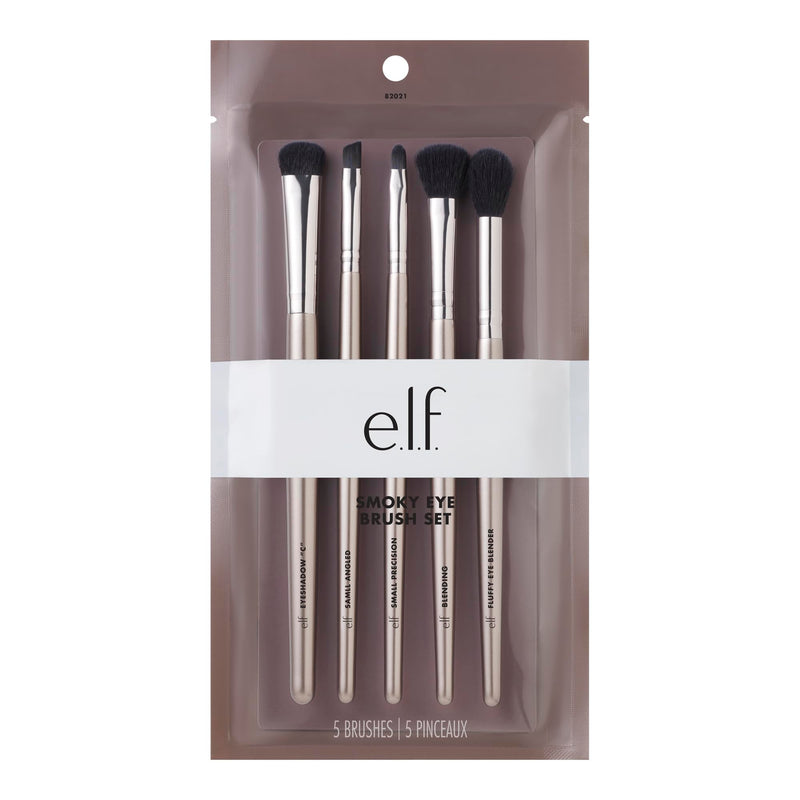 e.l.f. Smoky Eye Brush Kit, 5-Piece Makeup Brush Kit For Creating A Smoky Eye Look, Apply & Blend Eyeshadow, Vegan & Cruelty-Free