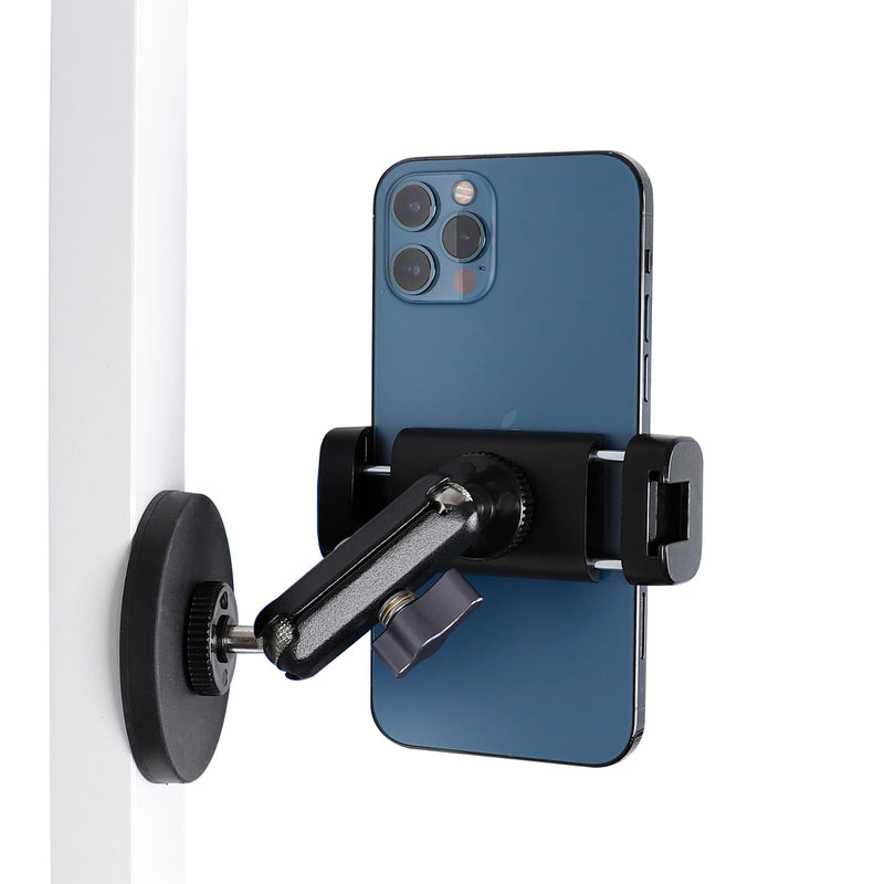 Gym Magnetic Phone Holder Mount with 360° Adjustable Dual Ballhead Magic Arm, Magnet Base Phone Mount for Gym Equipment, Refrigerator, or Any