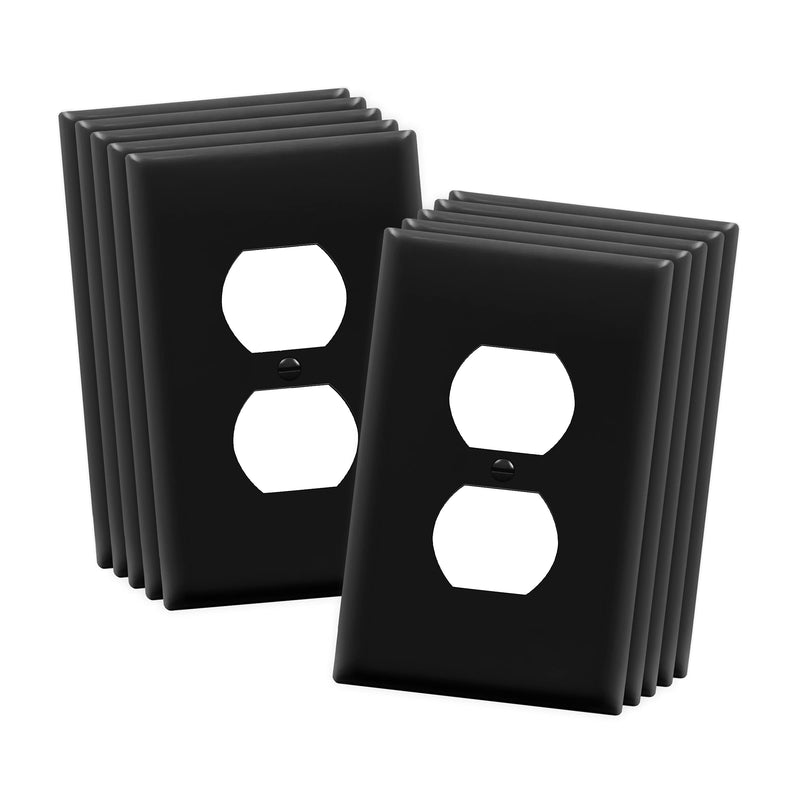 ENERLITES Mid-Size Duplex Receptacle Wall Plate, Electrical Outlet Covers, Gloss Finish, Midway Size 1-Gang 4.88" x 3.11", Polycarbonate