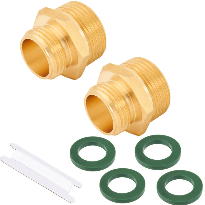 Brass Garden Hose Adapter, 3/4â GHT Male X 1â NPT Male Connector,Ght to NPT Adapter Brass Fitting,Brass Garden Hose to Pipe Fittings Connect