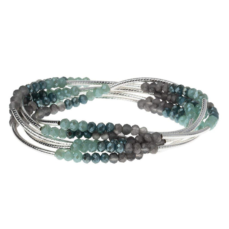 Scout Curated Wears - Women's Scout Wrap Bracelet & Necklace, Marine/Silver