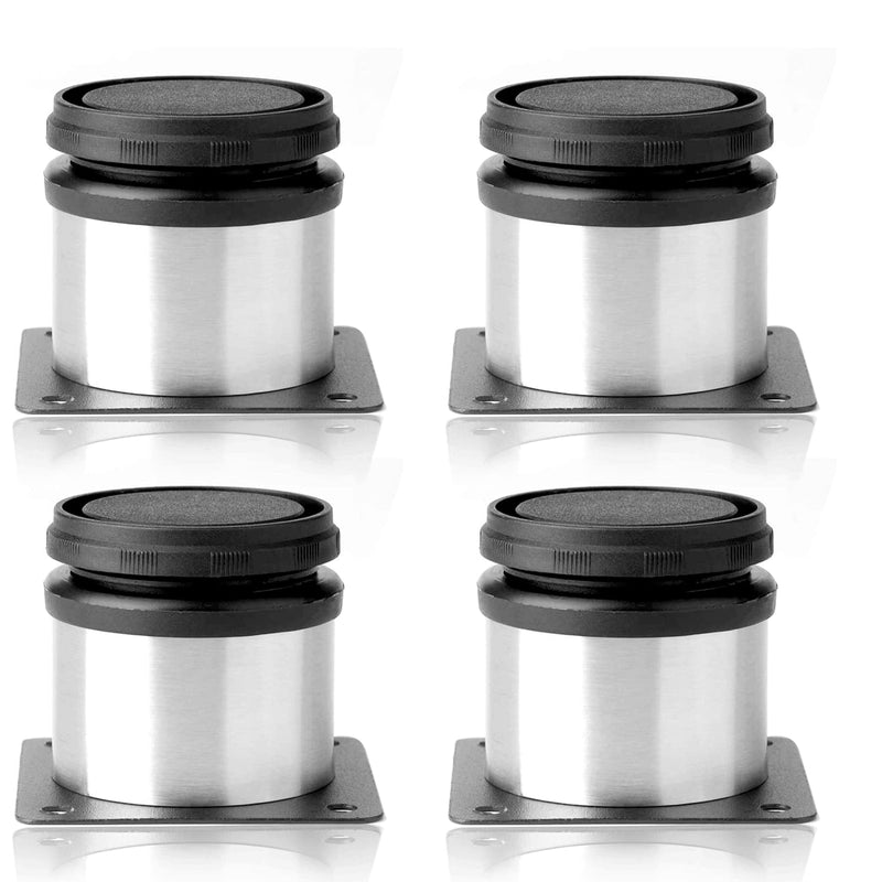 JIAKAI Pack of 4 Furniture Cabinet Adjustable Stainless Steel Round Kitchen Feet,Furniture Leg for DIY Furniture, Sofa Table Cabinets Shelves 50 x