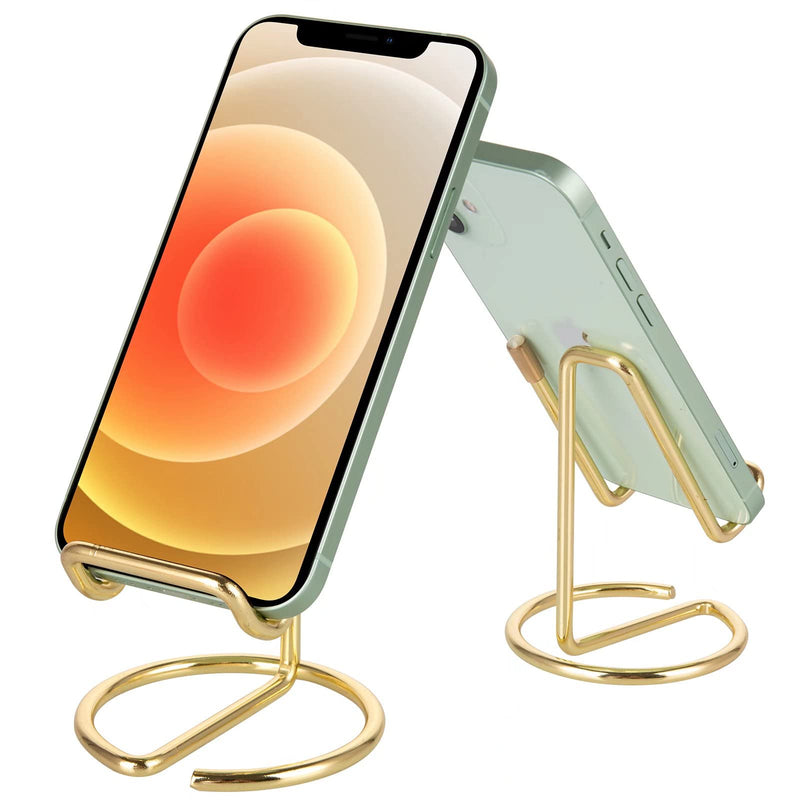 ROPOSY Cell Phone Stand for Desk, Cute Metal Gold Cell Phone Stand Holder Desk Accessories, Compatible with All Mobile Phones, iPhone, iPad gold 1