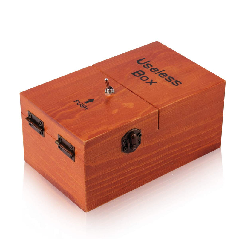 Useless Box Leave Me Alone Machine Fully Assembled in Real Wood(Brown)