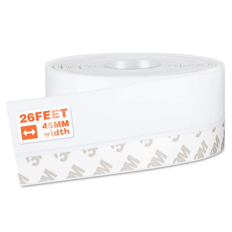 26 Feet Silicone Seal Strip,Door Weather Stripping Door Seal Strip Window Seal Silicone Sealing Tape for Door Draft Stopper Adhesive Tape (White,