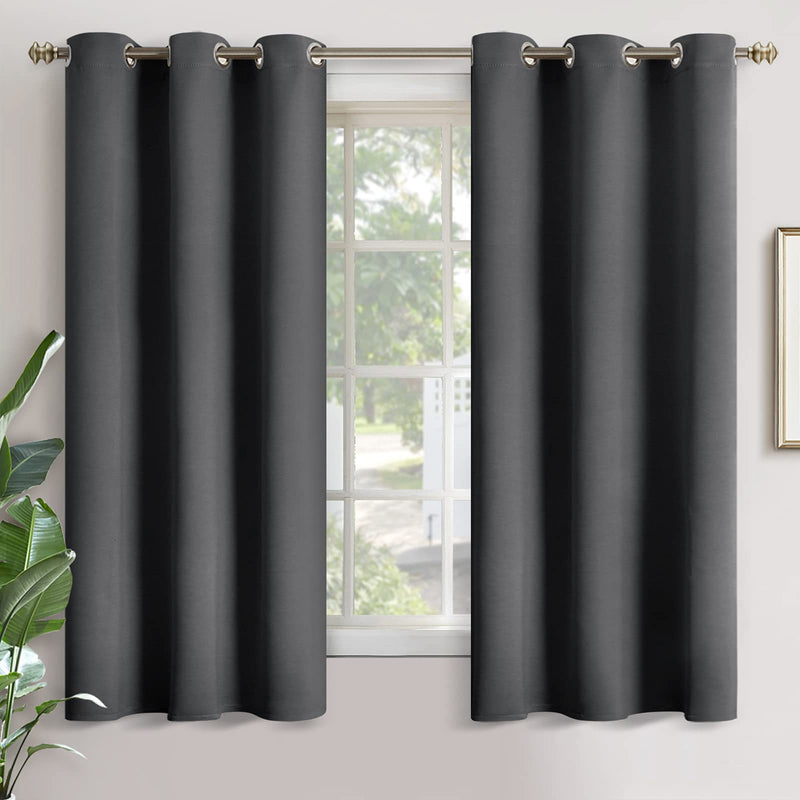 YoungsTex Blackout Curtains 63 Inches Long, Room Darkening Bedroom Drapes | Grommet Thermal Insulated Privacy for Living Room Window, 2 Panels, 42