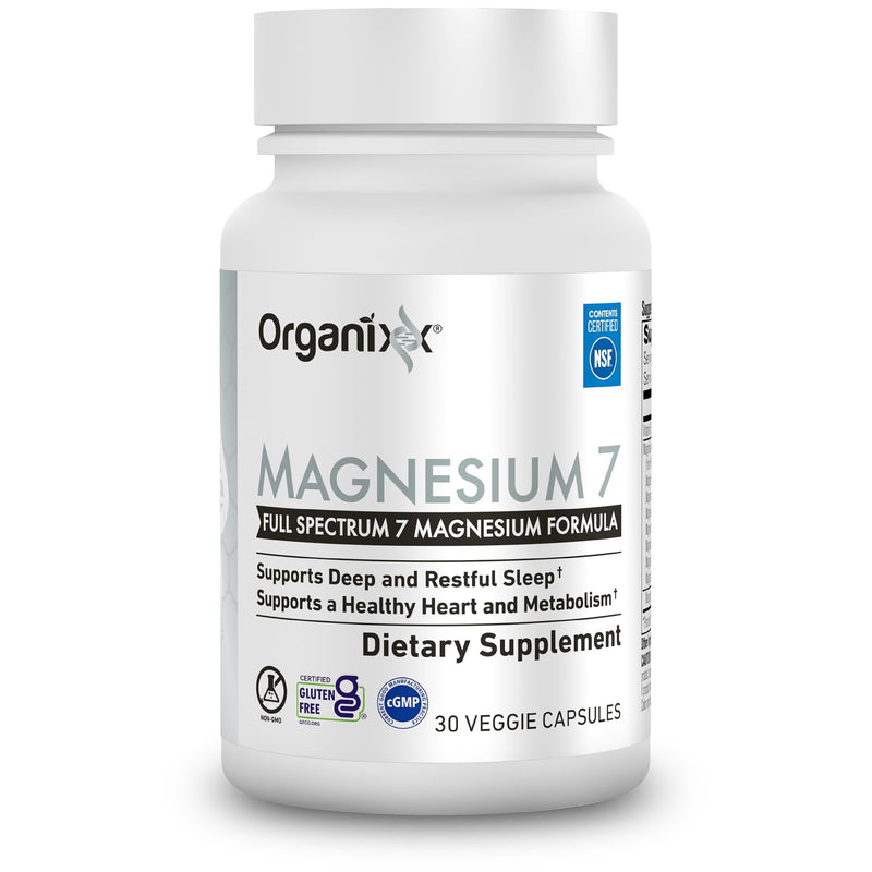 Organixx Magnesium 7 Complex, Sleep & Muscle Support, 30 Caps 30 Count (Pack of 1)