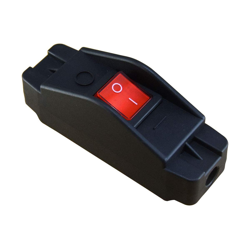 20A Heavy Duty Inline Cord Switch | ON/OFF Rocker Button, Red Indicator Light, Inline Design 20A125V