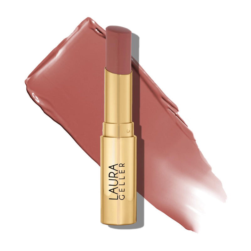 LAURA GELLER NEW YORK Jelly Balm Tinted Lip Balm – A Latte Love – Hydrating Lip Color with Shine Finish – Squalane & Vitamin E – Buildable Sheer