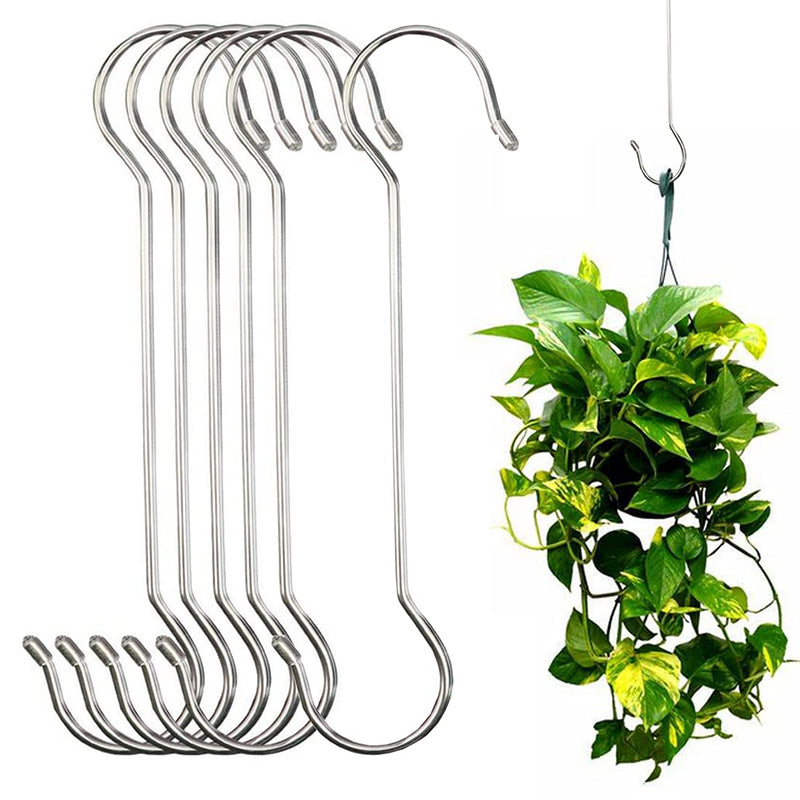 K Y KANGYUN 6 Pack 16 Inch Extra Large S Hooks Heavy Duty Plant Hanging Hook Long S Shaped Extension Hooks for