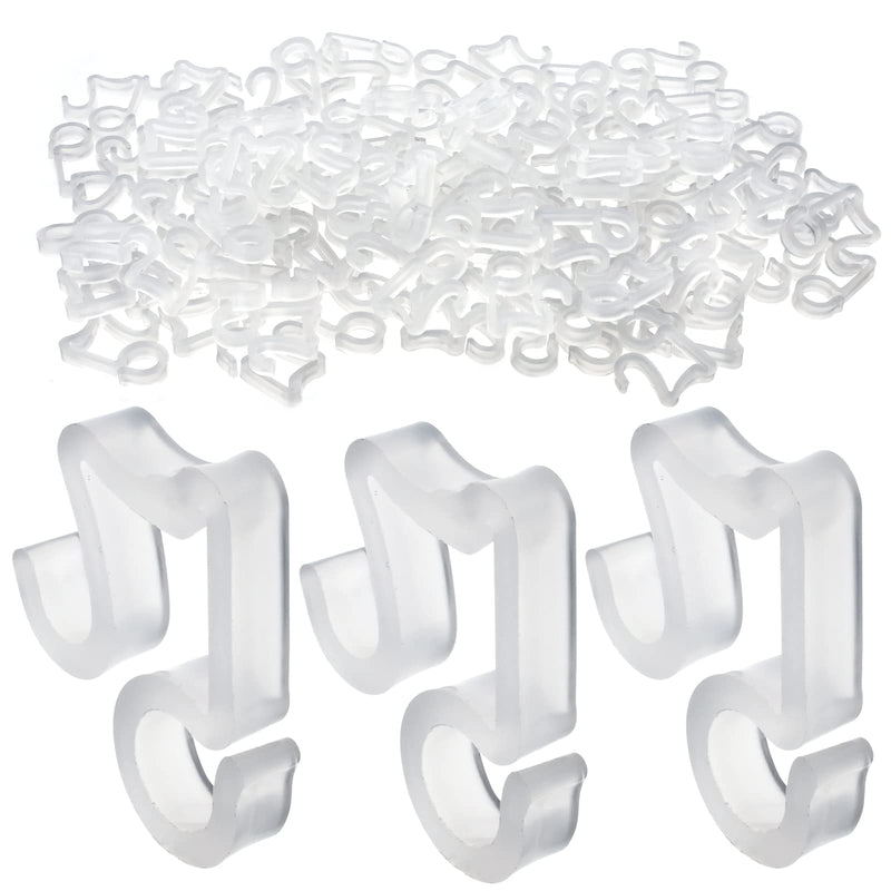 AccEncyc 100 Pcs Outdoor Light Clips Hooks for Outdoor String Lights Gutter Clips for Hanging Christmas Village Accessories 100Pcs Clear