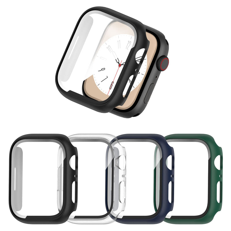 COMMUTER 4 Pack Case Compatible with Apple Watch 40mm Series SE 3nd Gen 2025 SE 2/1 6 5 4 with Tempered Glass Screen Protector, Ultra-Thin Hard PC