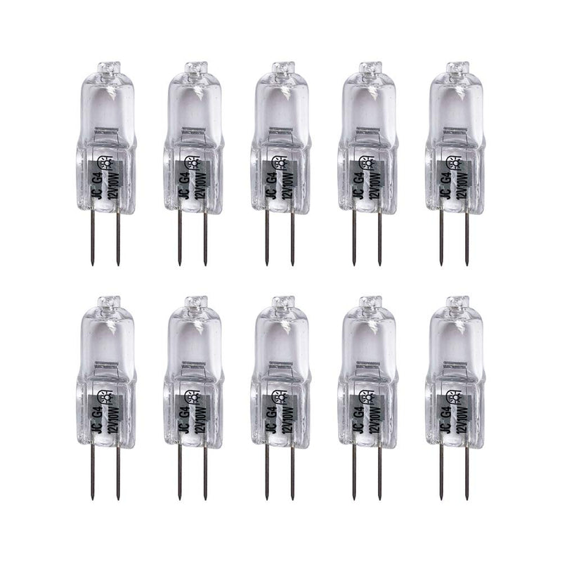 VSTAR 12V 10W T3 G4 Bi-Pin Base Bulb,Chandelier,Landscape,Desk lamp,10 Pack | Span life 2000 hours,G4 Bi-Pin base (4mm pin spacing),Smooth dimming