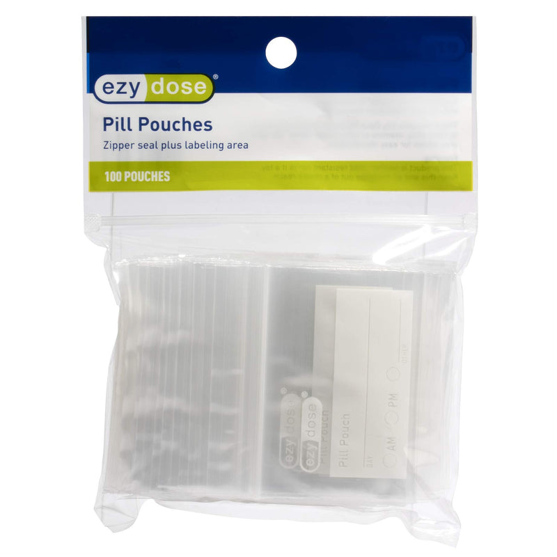 EZY DOSE Disposable Pill, Vitamin, and Daily Medicine Organizer Pouches, Zippered Seal Baggies, Pocket Sized and Travel Friendly, Easy to Use,