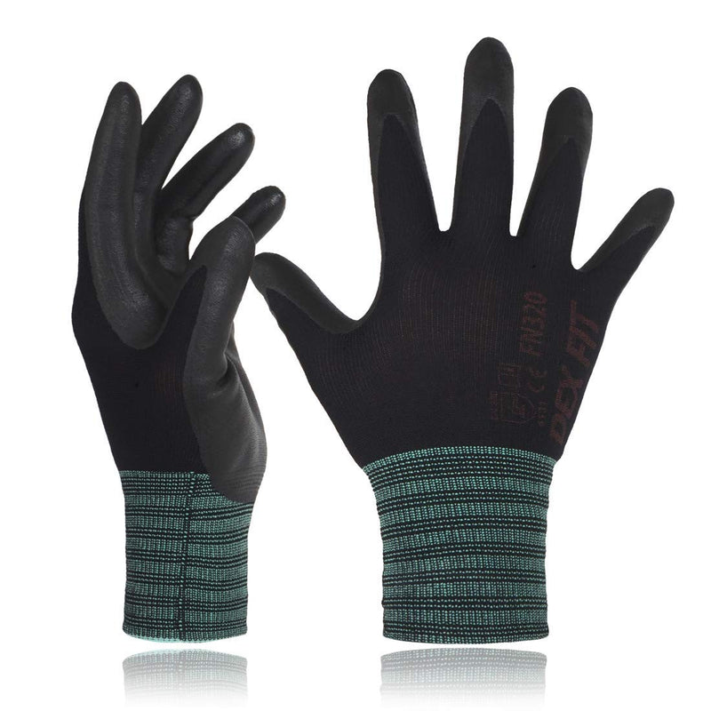 DEX FIT FN320 Precision Grip Work Gloves, 3D-Comfort Fit, Ultra Stretch Nylon Gloves, Lightweight & Flexible for Warehouse Handling, Assembly,